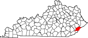 Map Of Kentucky Highlighting Letcher County