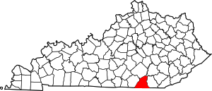 Map Of Kentucky Highlighting Mccreary County