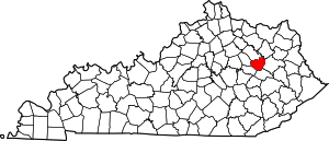 Map Of Kentucky Highlighting Menifee County