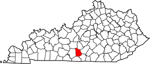 Map Of Kentucky Highlighting Metcalfe County