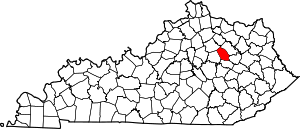 Map Of Kentucky Highlighting Montgomery County