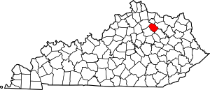 Map Of Kentucky Highlighting Nicholas County