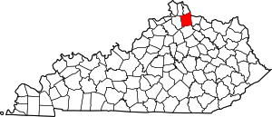 Map Of Kentucky Highlighting Pendleton County