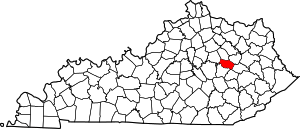 Map Of Kentucky Highlighting Powell County