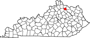 Map Of Kentucky Highlighting Robertson County