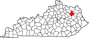 Map Of Kentucky Highlighting Rowan County