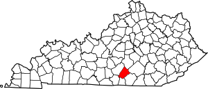 Map Of Kentucky Highlighting Russell County