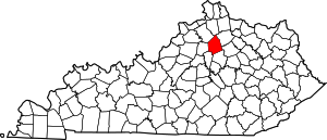 Map Of Kentucky Highlighting Scott County