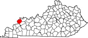 Map Of Kentucky Highlighting Union County