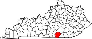 Map Of Kentucky Highlighting Wayne County