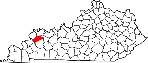 Map Of Kentucky Highlighting Webster County