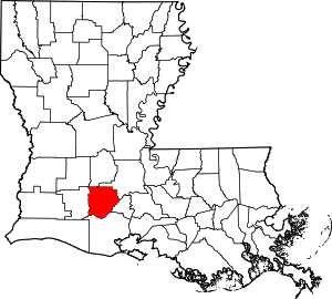 Map Of Louisiana Highlighting Acadia Parish