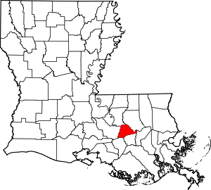 Map Of Louisiana Highlighting Ascension Parish