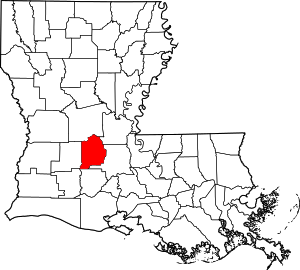 Map Of Louisiana Highlighting Evangeline Parish