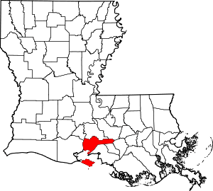 Map Of Louisiana Highlighting Iberia Parish