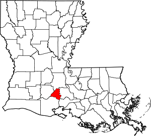 Map Of Louisiana Highlighting Lafayette Parish