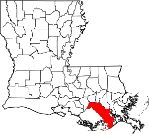 Map Of Louisiana Highlighting Lafourche Parish