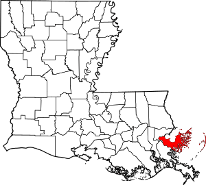 Map Of Louisiana Highlighting St. Bernard Parish