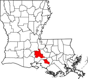 Map Of Louisiana Highlighting Saint Martin Parish