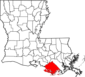 Map Of Louisiana Highlighting Terrebonne Parish