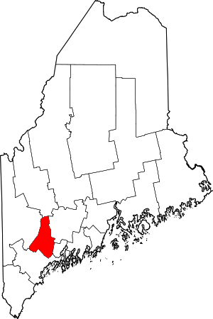 Map Of Maine Highlighting Androscoggin County