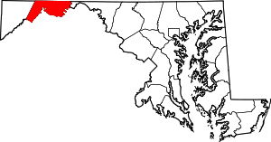 Map Of Maryland Highlighting Allegany County