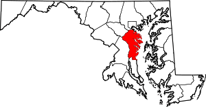 Map Of Maryland Highlighting Anne Arundel County