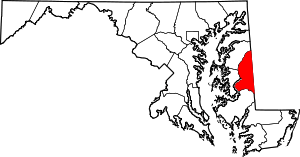 Map Of Maryland Highlighting Caroline County