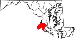 Map Of Maryland Highlighting Charles County