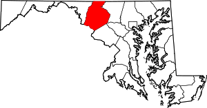 Map Of Maryland Highlighting Frederick County