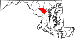 Map Of Maryland Highlighting Howard County
