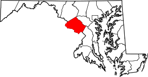 Map Of Maryland Highlighting Montgomery County