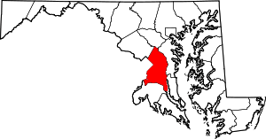 Map Of Maryland Highlighting Prince Georges County