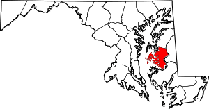 Map Of Maryland Highlighting Talbot County