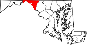 Map Of Maryland Highlighting Washington County