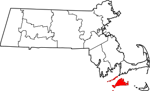 Map Of Massachusetts Highlighting Dukes County