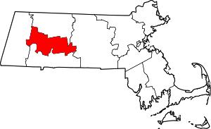 Map Of Massachusetts Highlighting Hampshire County