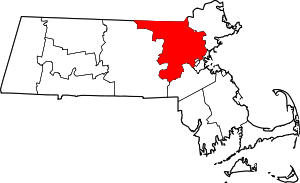 Map Of Massachusetts Highlighting Middlesex County