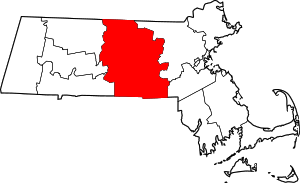 Map Of Massachusetts Highlighting Worcester County