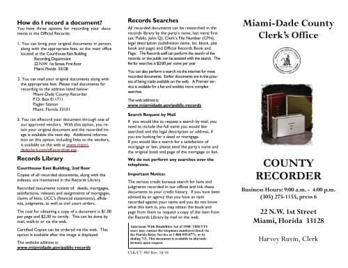 Image of Miami-Dade County Recorder of Deeds