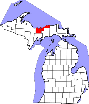 Map Of Michigan Highlighting Alger County