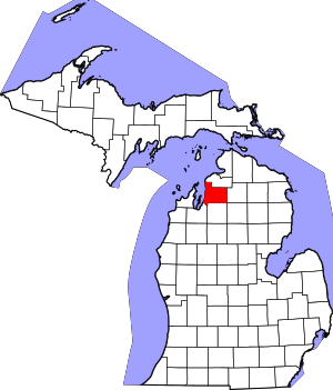 Map Of Michigan Highlighting Antrim County