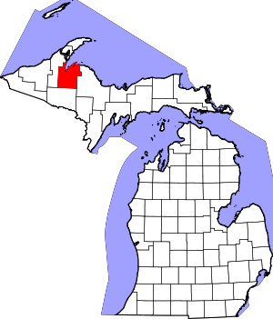 Map Of Michigan Highlighting Baraga County