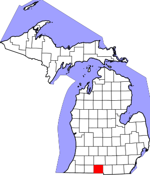 Map Of Michigan Highlighting Branch County