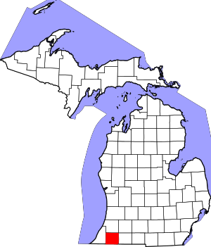 Map Of Michigan Highlighting Cass County