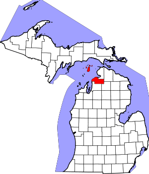 Map Of Michigan Highlighting Charlevoix County