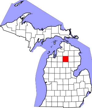 Map Of Michigan Highlighting Crawford County