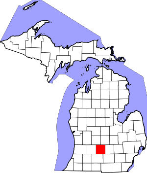 Map Of Michigan Highlighting Eaton County