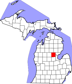 Map Of Michigan Highlighting Gladwin County