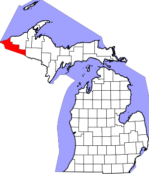 Map Of Michigan Highlighting Gogebic County